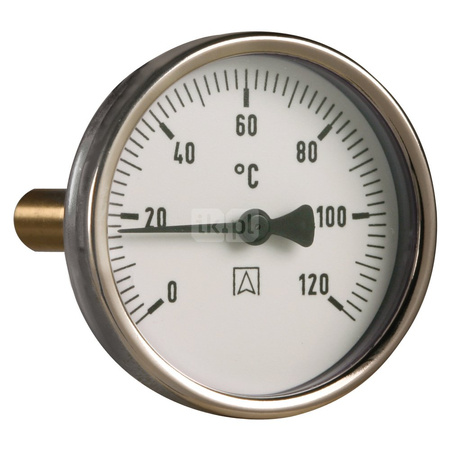 Termometr bimetaliczny BiTh 63 fi 63 mm 0-160 st C tuleja 68 mm 1/2 ax kl 2 0